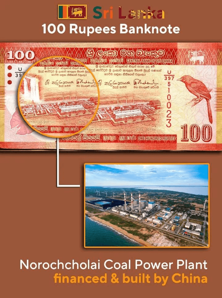 Cédula de 100 rupias do Sri Lanka - Usina Elétrica de Lakvijaya