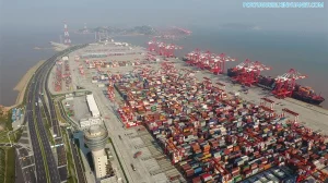 Porto de Xangai atinge marca histórica de 50 milhões de TEUs movimentados em 2024